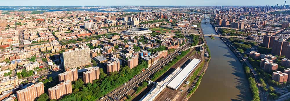 Aerial view of The Bronx